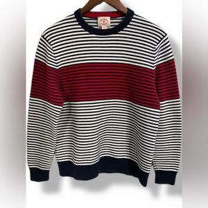 Brooks Brothers Nautical Red Black Breton Stripe Cotton Crewneck Sweater Men’s M
